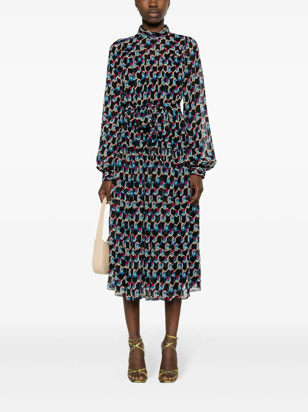 Kent Geometric-Print Midi Dress