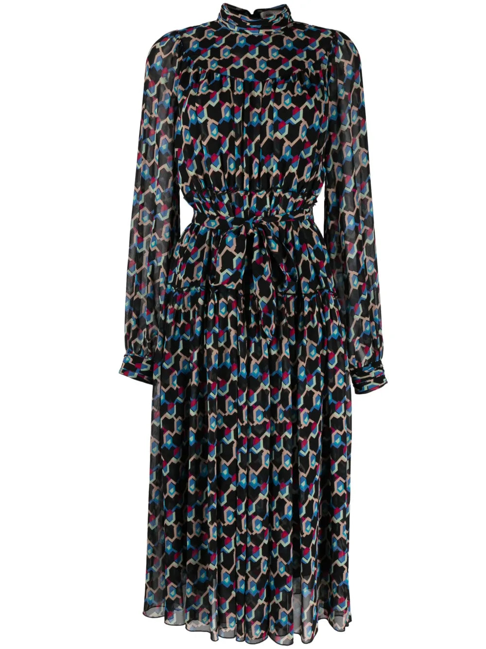 Kent Geometric-Print Midi Dress