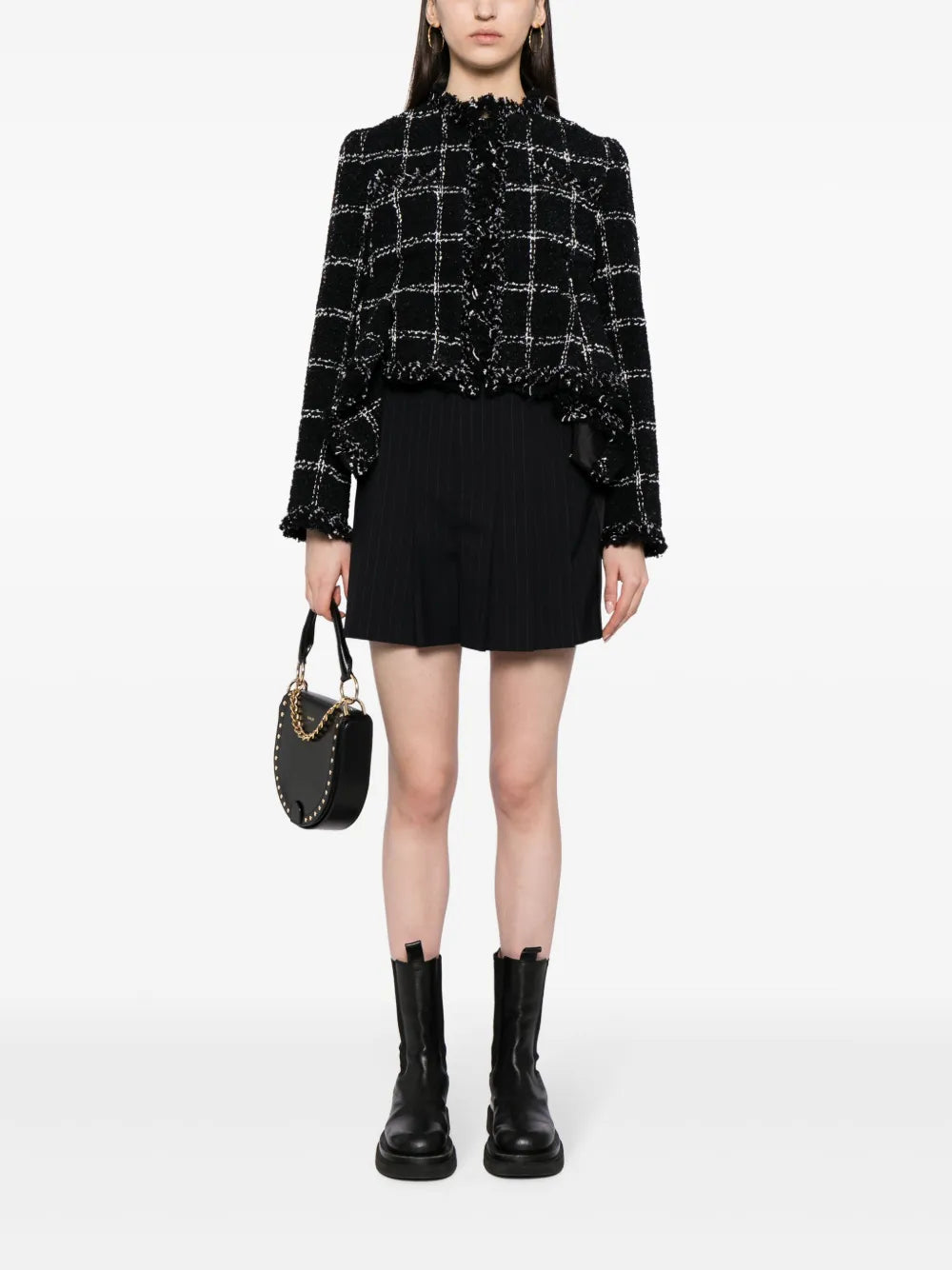 Belted-Waist Pleated Pinstripe Shorts