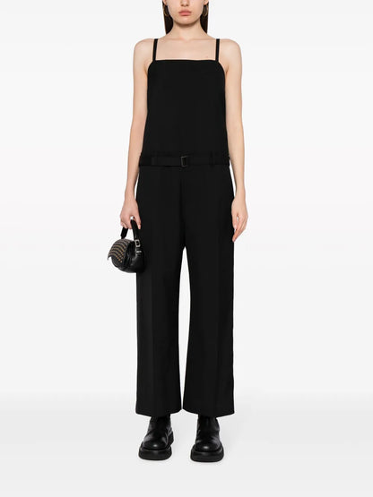 Belted Wool-Blend Jumpsuit