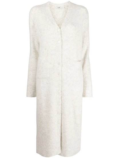 Brushed-Effect Fine-Knit Cardigan