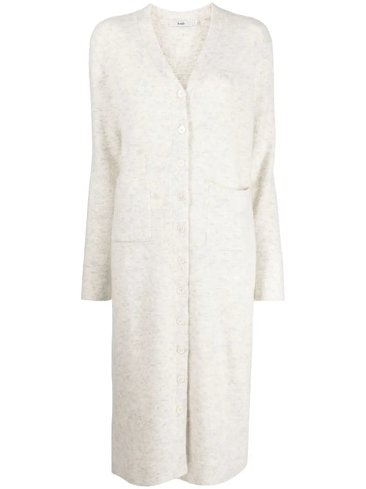 Brushed-Effect Fine-Knit Cardigan