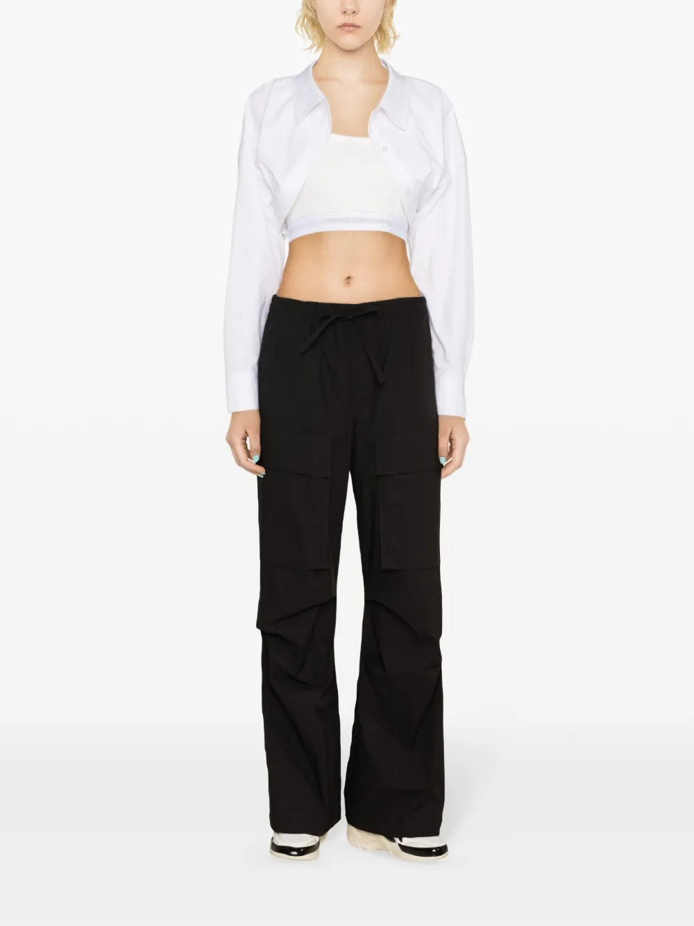 Cargo-Pockets Cotton Trousers
