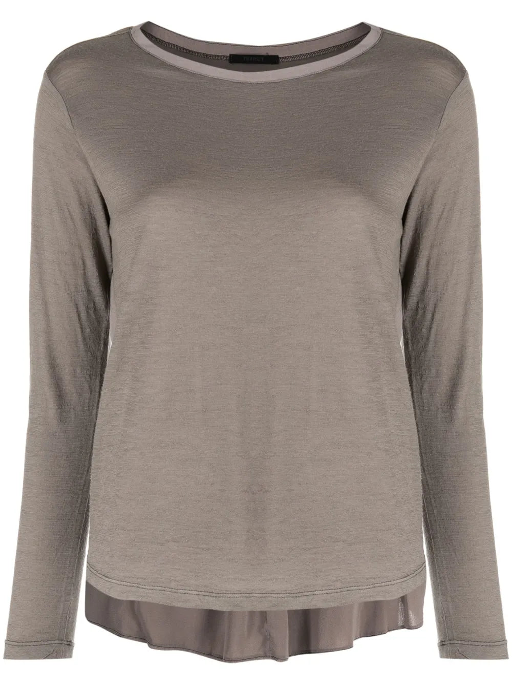 Pleat-Detail Round-Neck Top