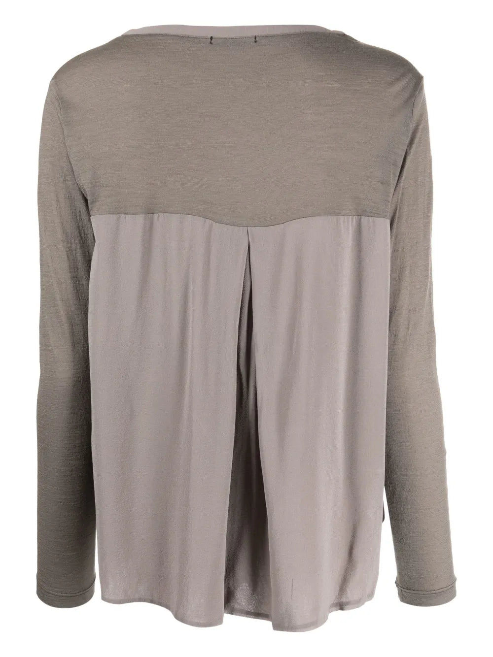 Pleat-Detail Round-Neck Top