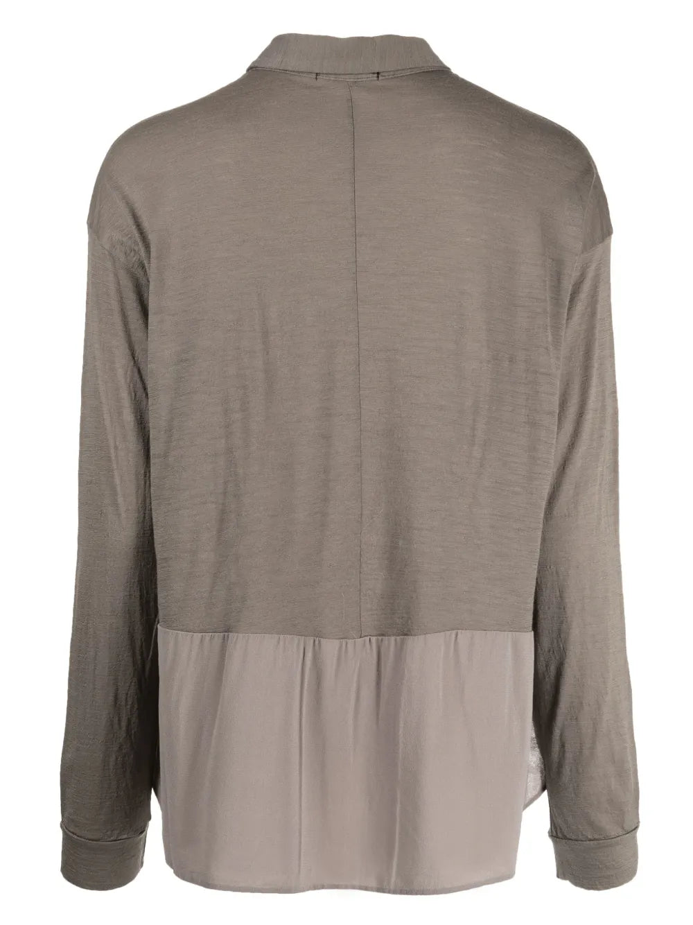 Classic-Collar Drop-Shoulder Blouse