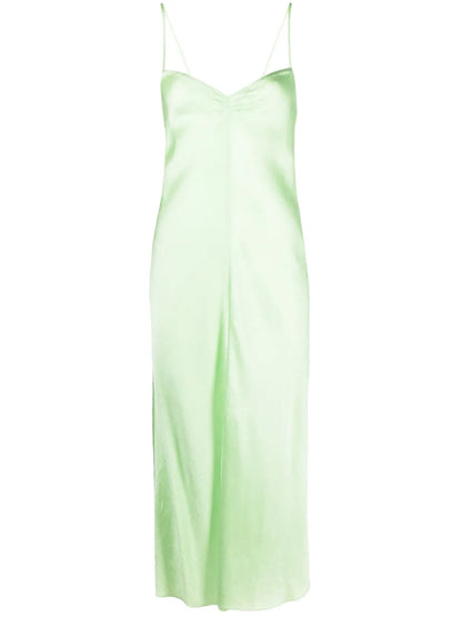 Crinkled Satin Slip Dress