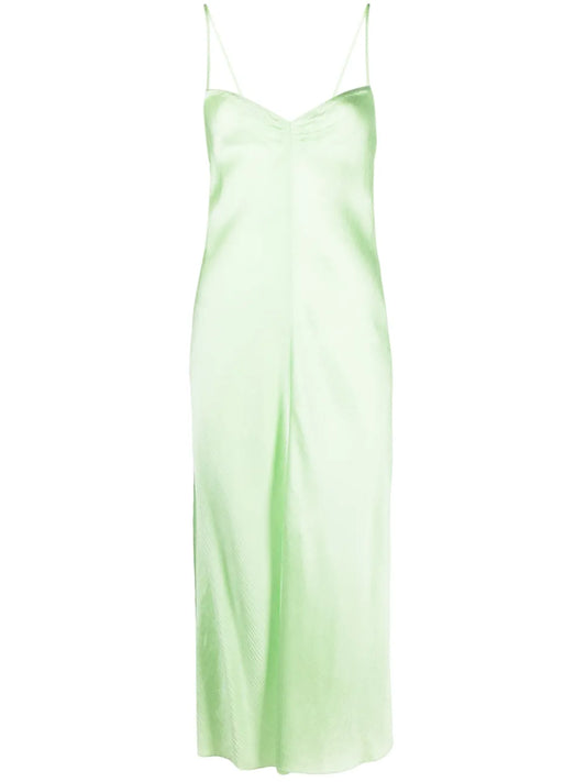 Crinkled Satin Slip Dress