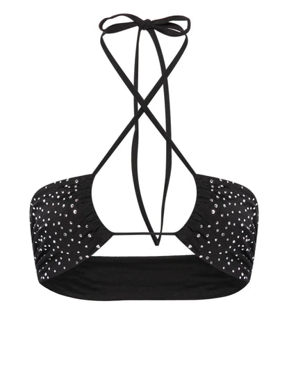 Rhinestone-Embellished Bikini Top