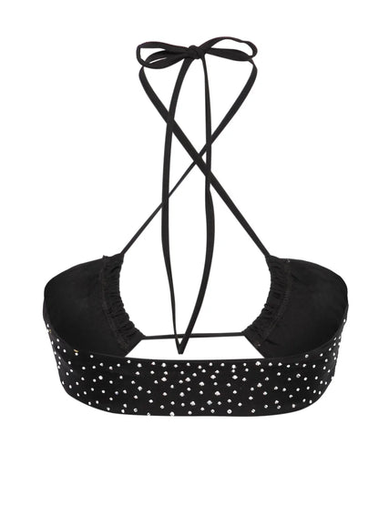 Rhinestone-Embellished Bikini Top