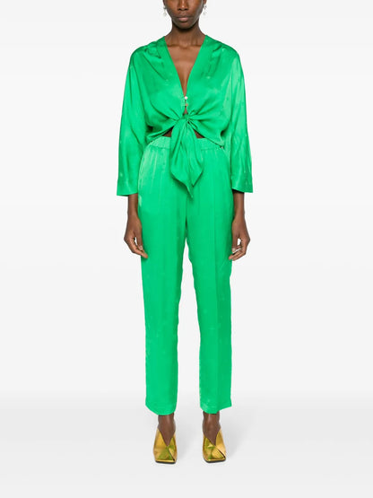 Straight-Leg Jacquard Trousers