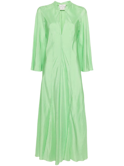 V-Neck Flared Maxi Dress