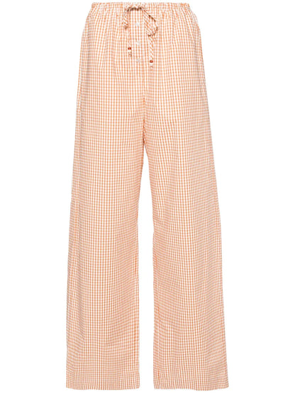 Gingham-Check Wide-Leg Trousers