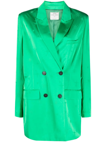 Pattern-Jacquard Satin Blazer