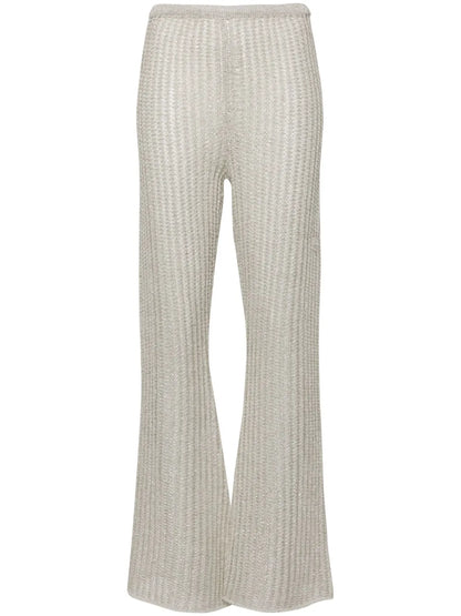 Crochet-Knit Palazzo Trousers