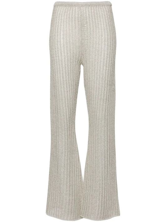 Crochet-Knit Palazzo Trousers