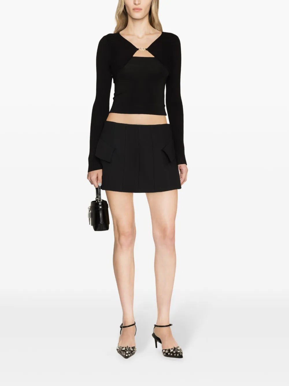 Pleated A-Line Miniskirt