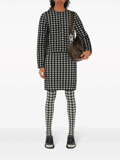 Houndstooth-Pattern Mini Skirt