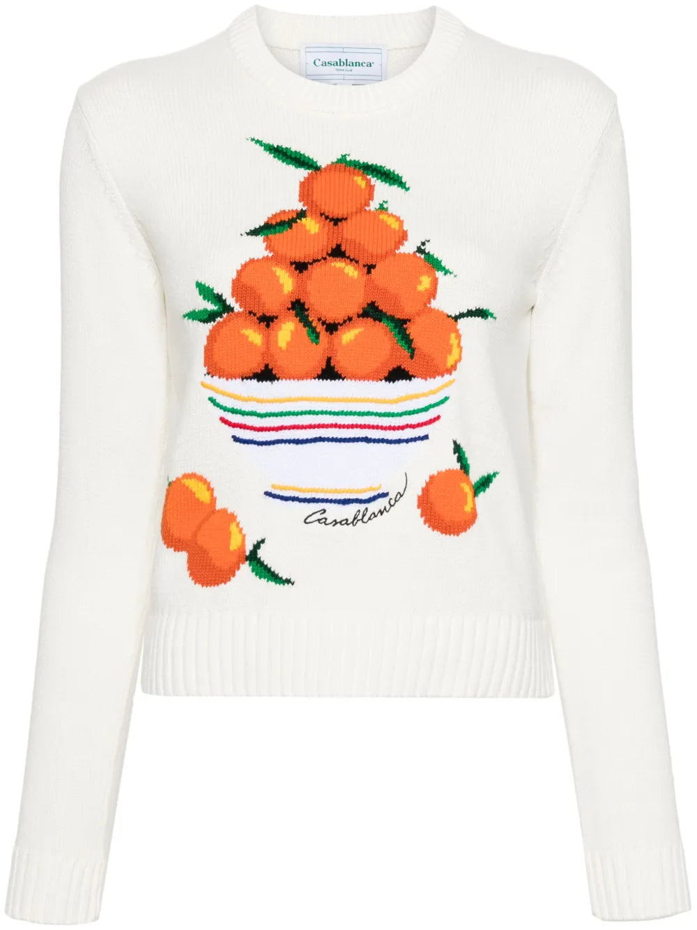 Patterned Intarsia-Knit Cotton Jumper