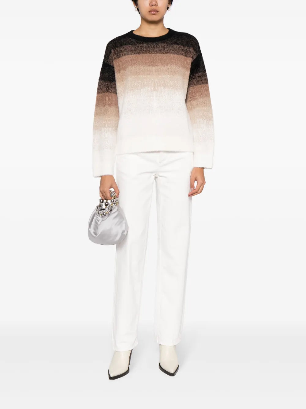 Gradient-Stripe Brushed Jumper