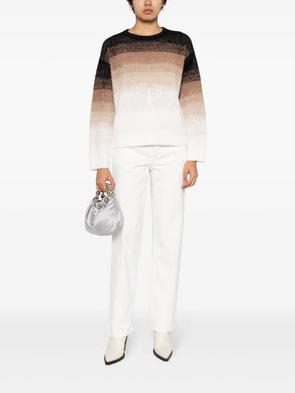 Gradient-Stripe Brushed Jumper