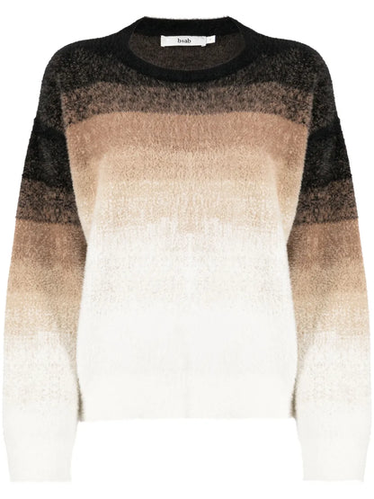 Gradient-Stripe Brushed Jumper