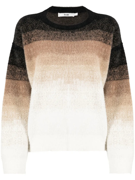 Gradient-Stripe Brushed Jumper