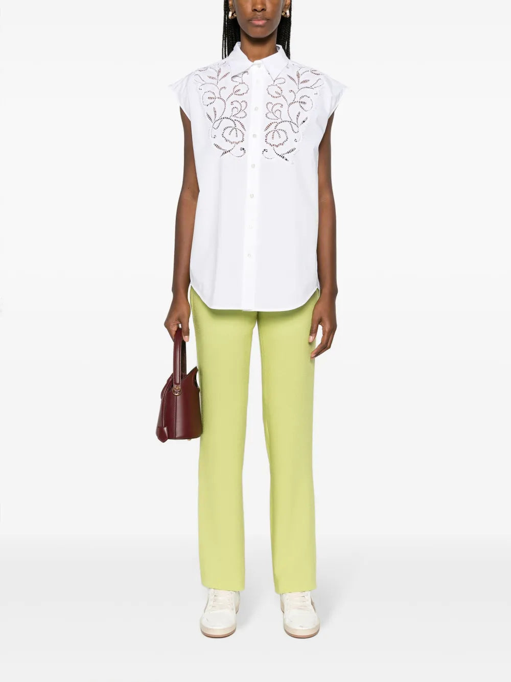 Canyox Crochet-Detailed Poplin Shirt