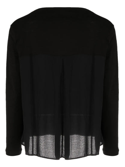 Sheer-Panel Virgin Wool-Blend Jumper
