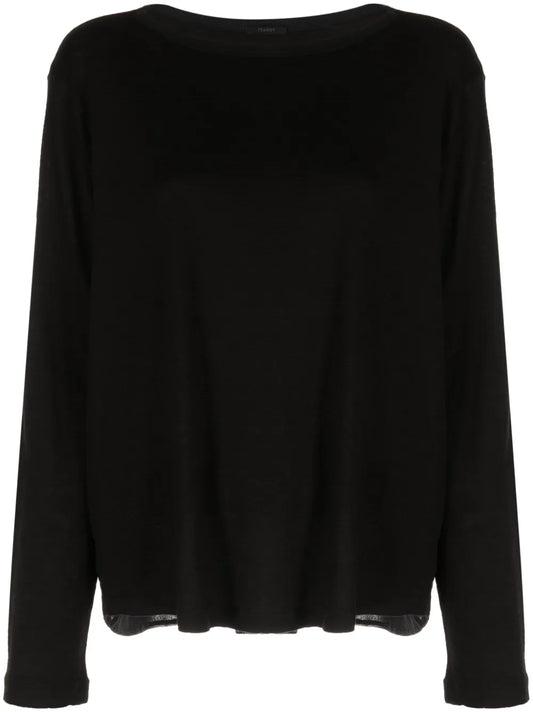 Sheer-Panel Virgin Wool-Blend Jumper