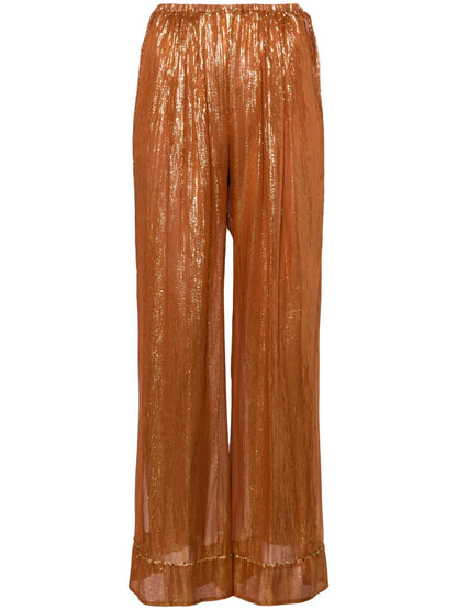 Straight-Leg Lurex Trousers