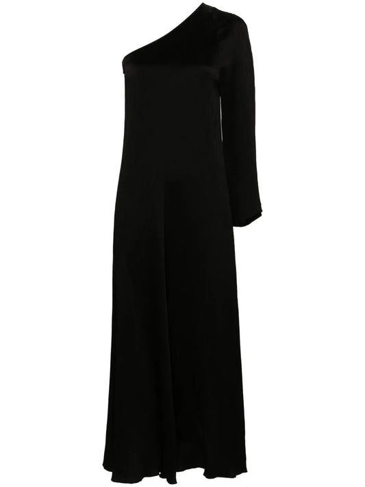 One-Shoulder Crinkled Maxi Dress