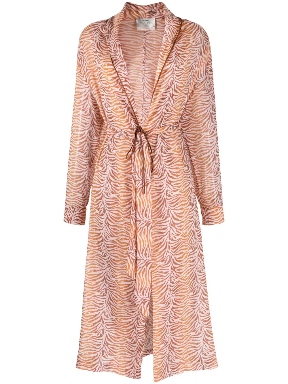 Belted Tiger-Print Maxi Coat