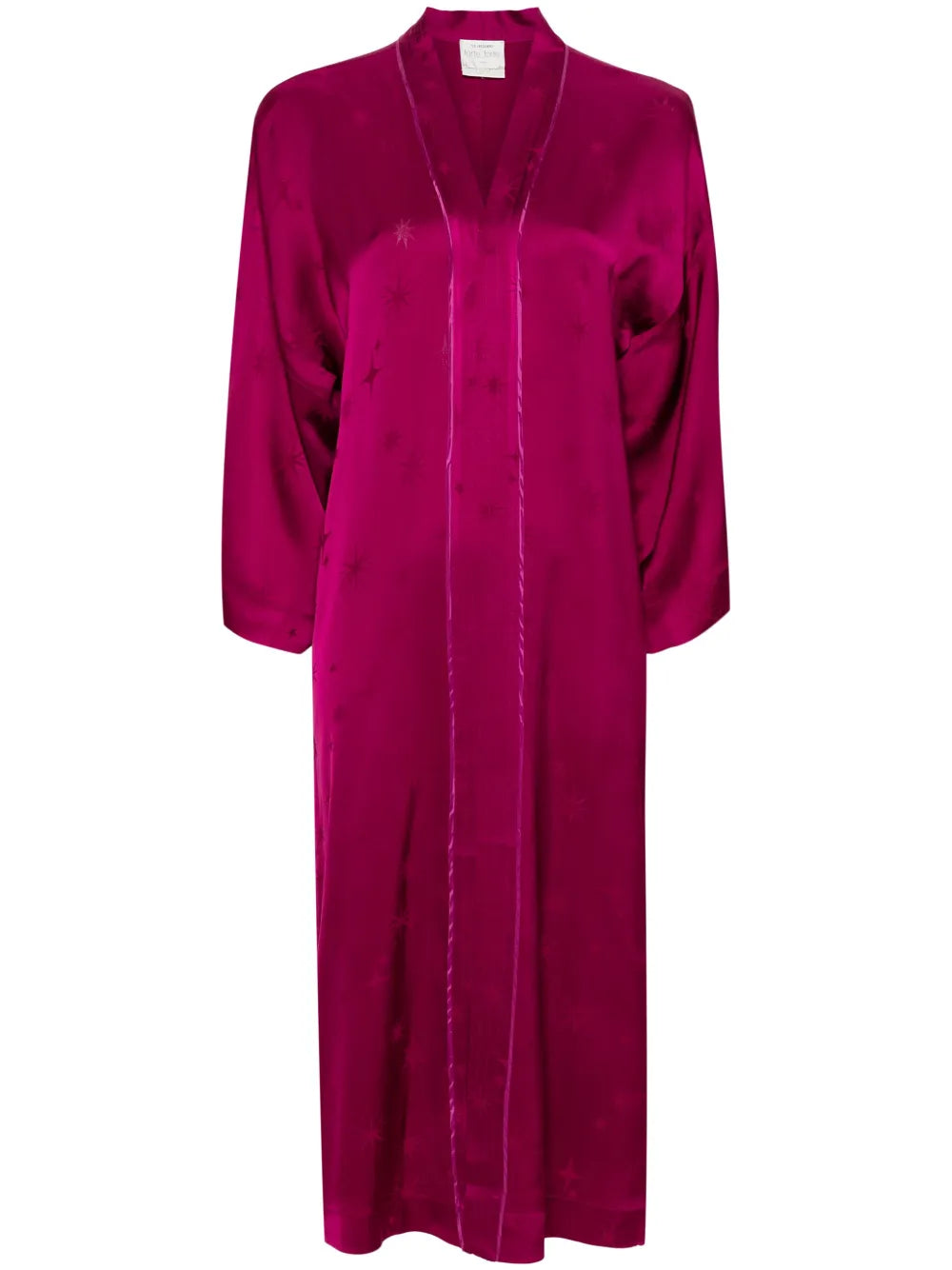 Star-Jacquard Satin Coat