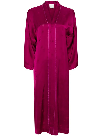 Star-Jacquard Satin Coat