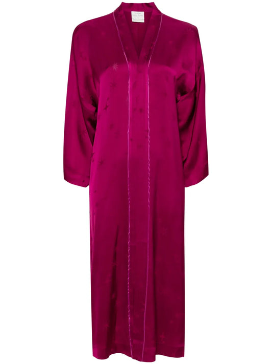Star-Jacquard Satin Coat