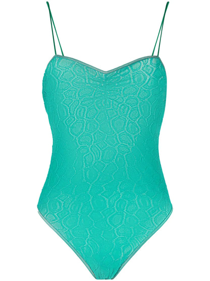 Sweetheart-Neck Lace Bodysuit