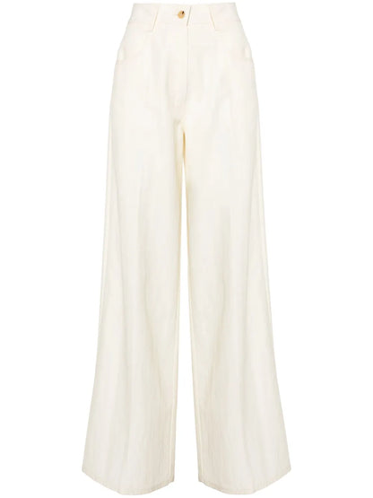 Wide-Leg Button-Fly Trousers