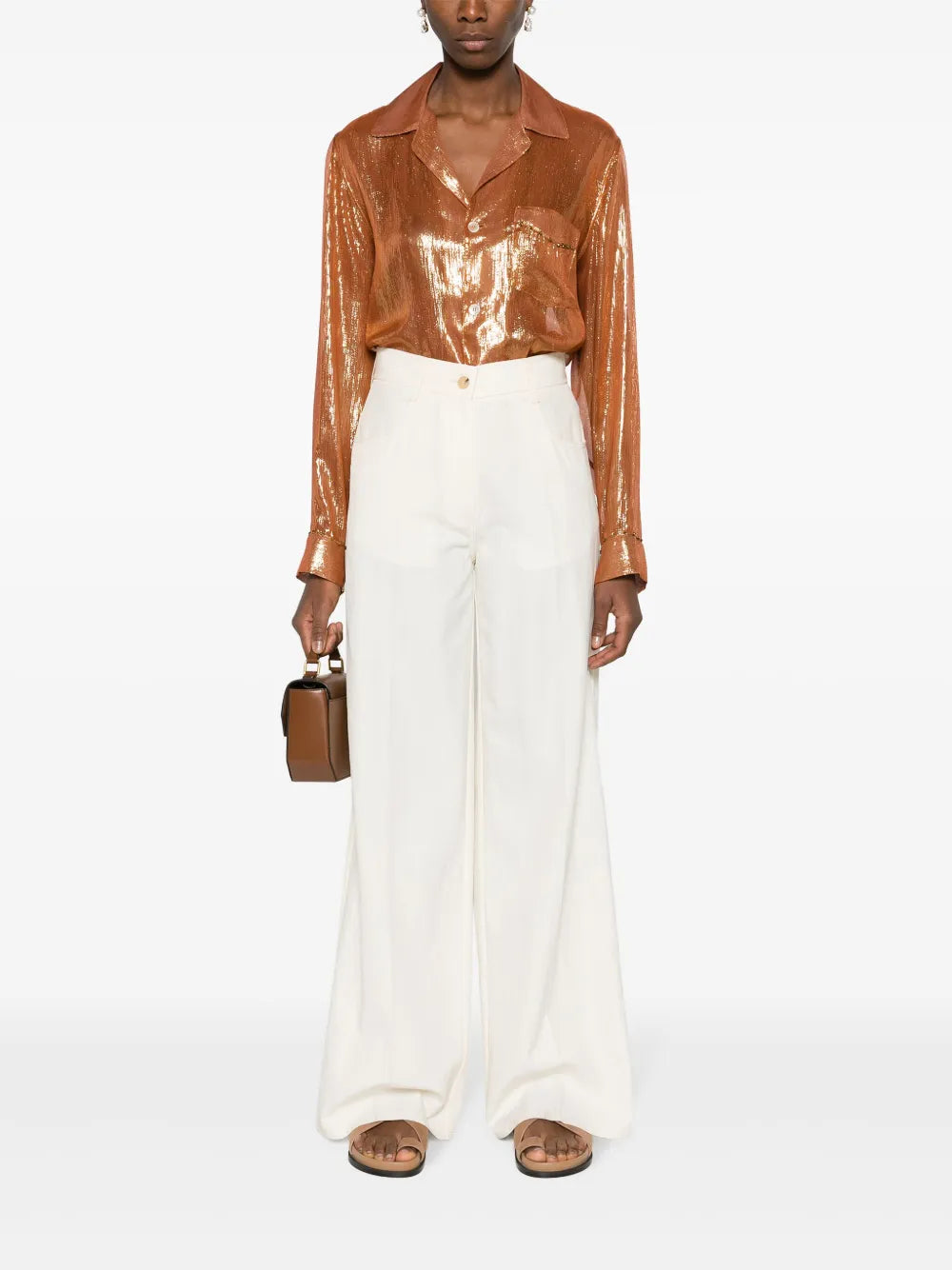 Wide-Leg Button-Fly Trousers