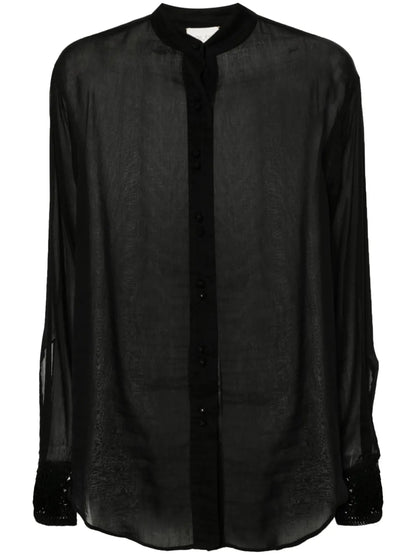 Semi-Sheer Long-Sleeve Shirt