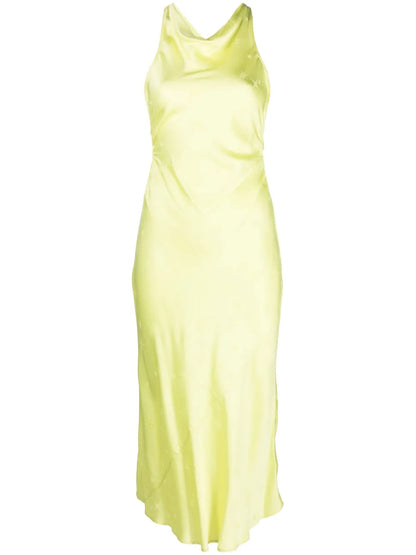 Star-Jacquard Satin Midi Dress