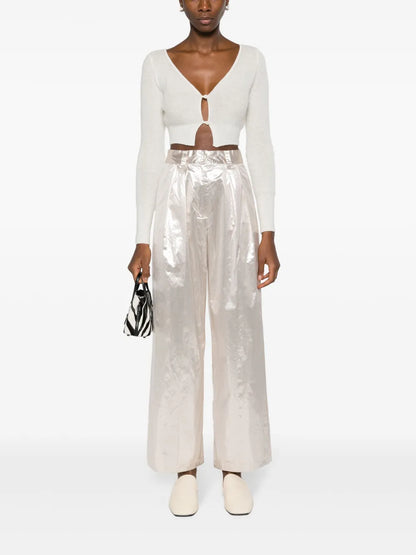 Metallic Straight Trousers