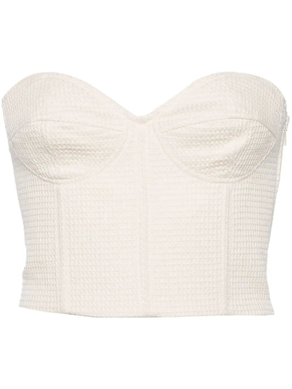 Sweetheart-Neck Cotton Crop Top