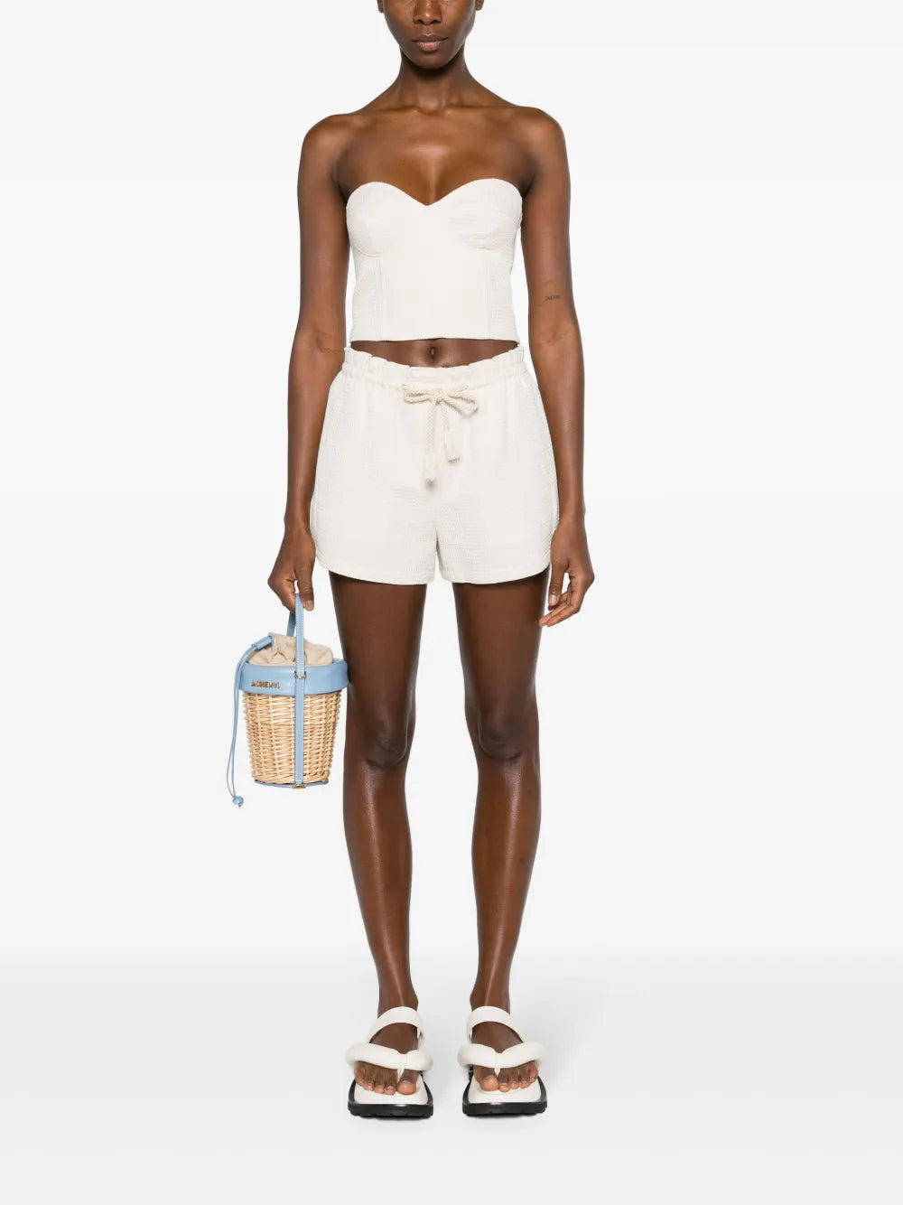 Sweetheart-Neck Cotton Crop Top