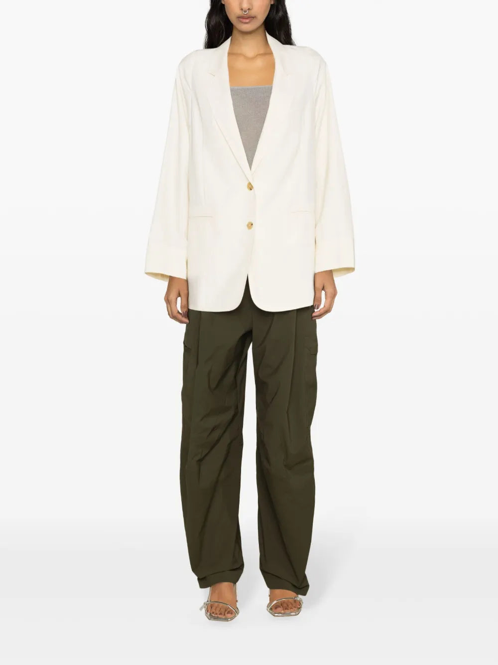 Single-Breasted Twill Blazer