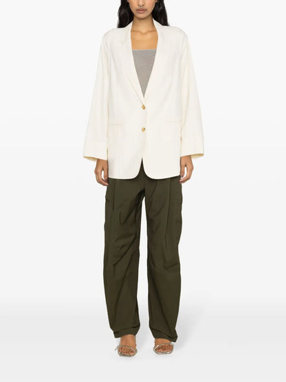 Single-Breasted Twill Blazer