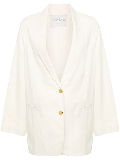 Single-Breasted Twill Blazer