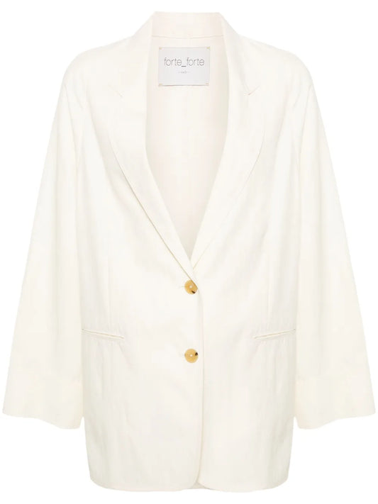 Single-Breasted Twill Blazer