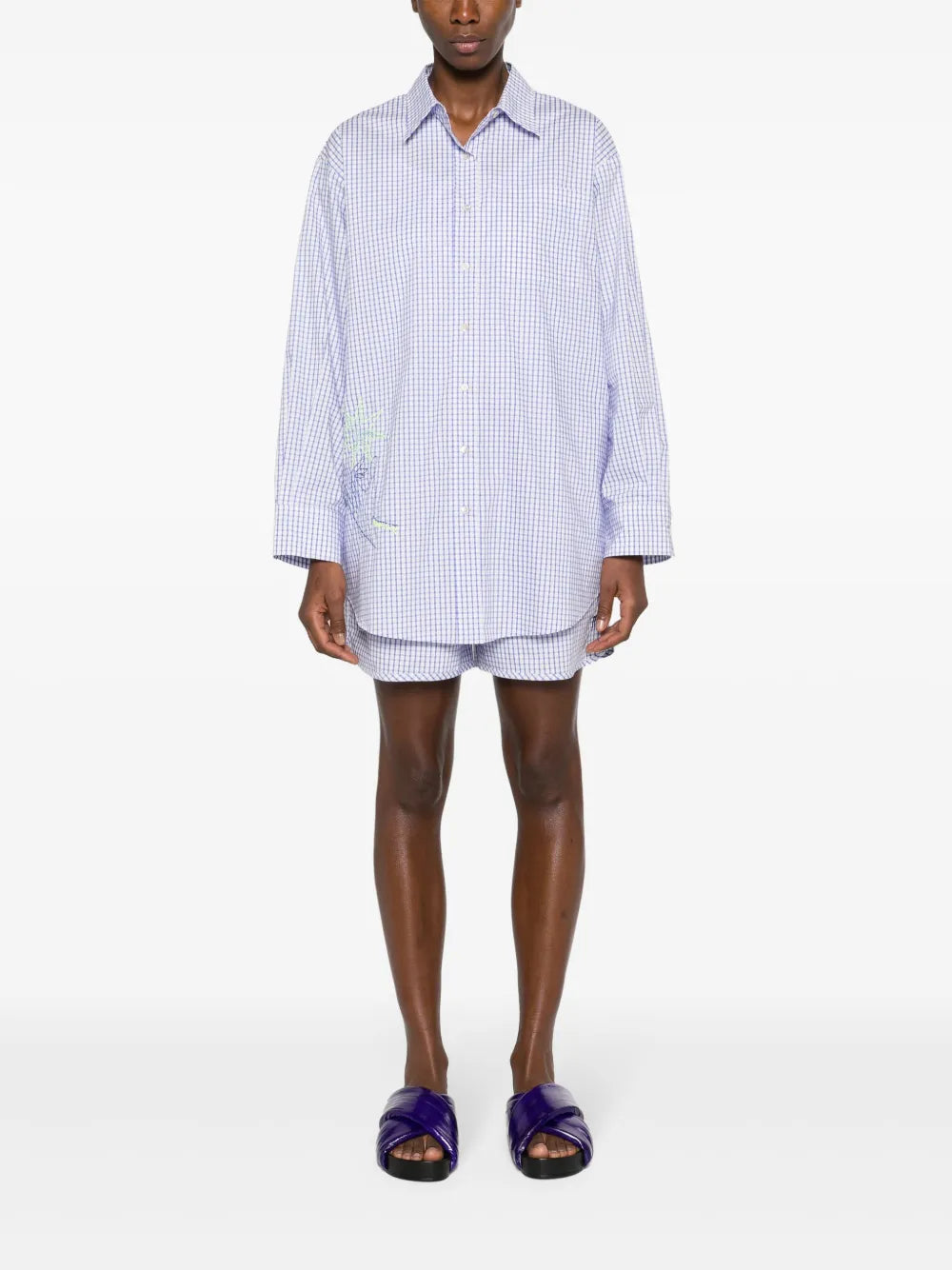 Gingham-Check Cotton Shorts