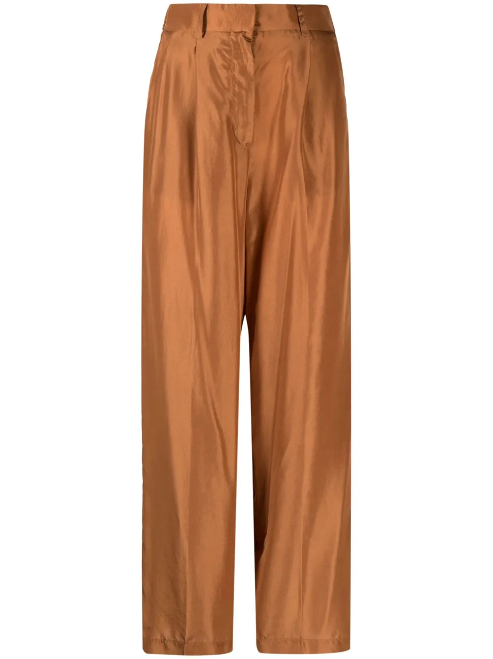 Wide-Leg Silk Trousers